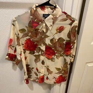 Vintage 90s Chapter One Sportswear Inc. Floral Blouse